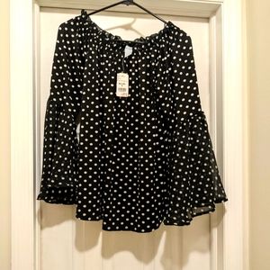 Black &White polka dot blouse